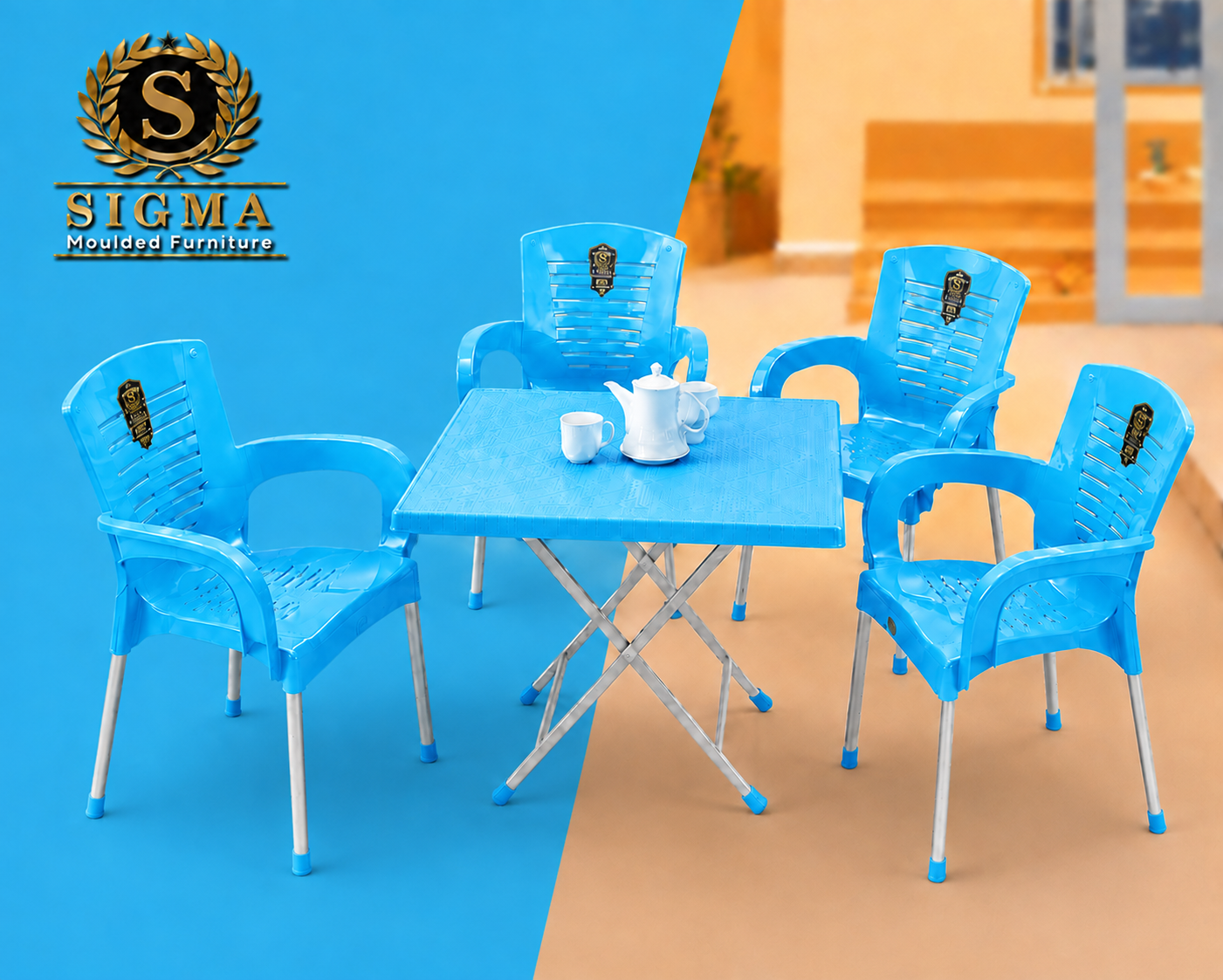 SIGMA Modern Plastic Chair - blue