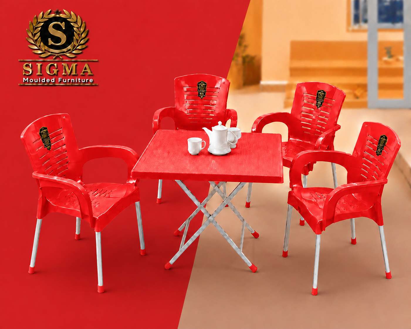 SIGMA Modern Plastic Chair - red